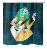 Vibrant floral Garden Gala Shower Curtain enhancing bathroom ambiance.